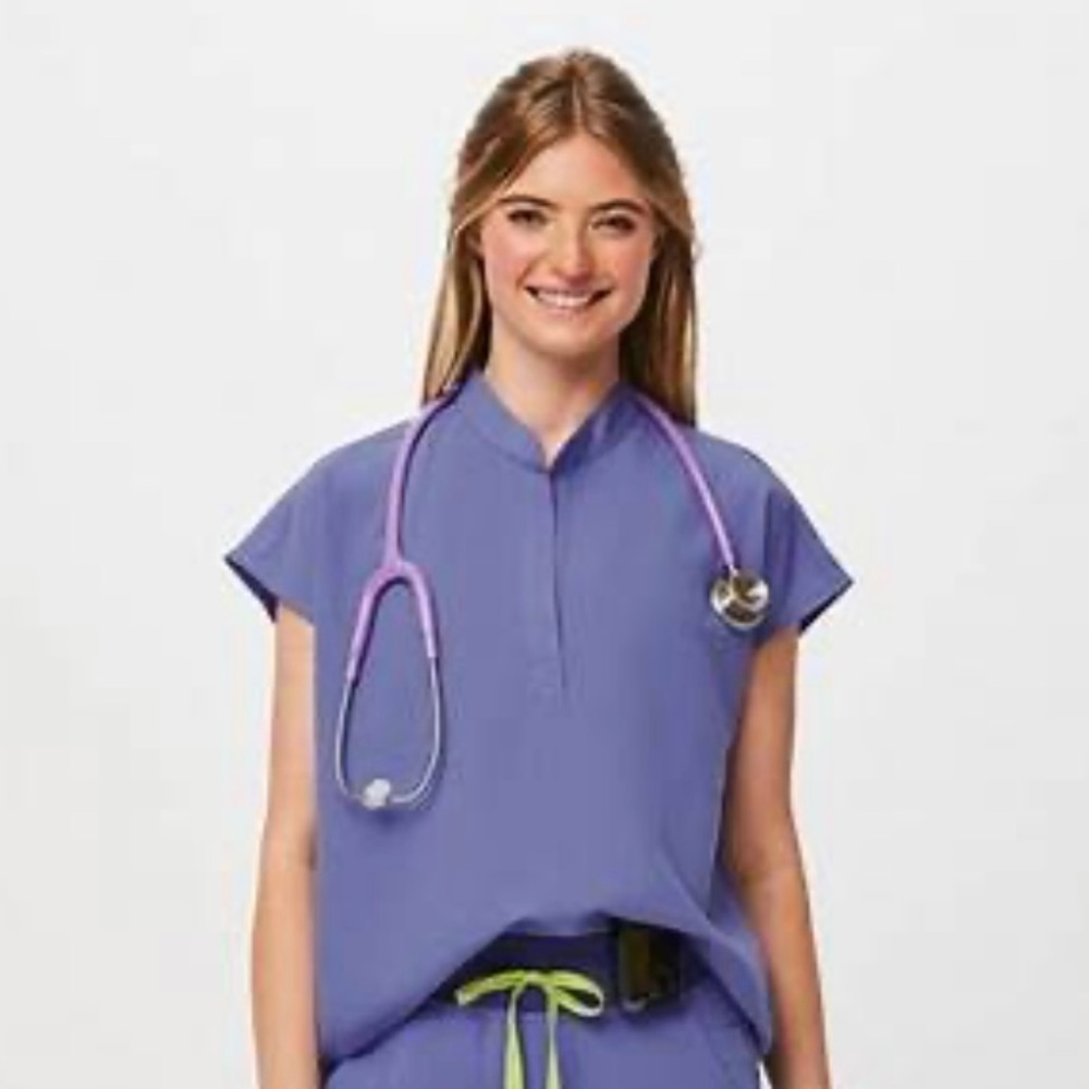 FIGS Blueberry Rafaela Oversized Scrub Top- Size XXS